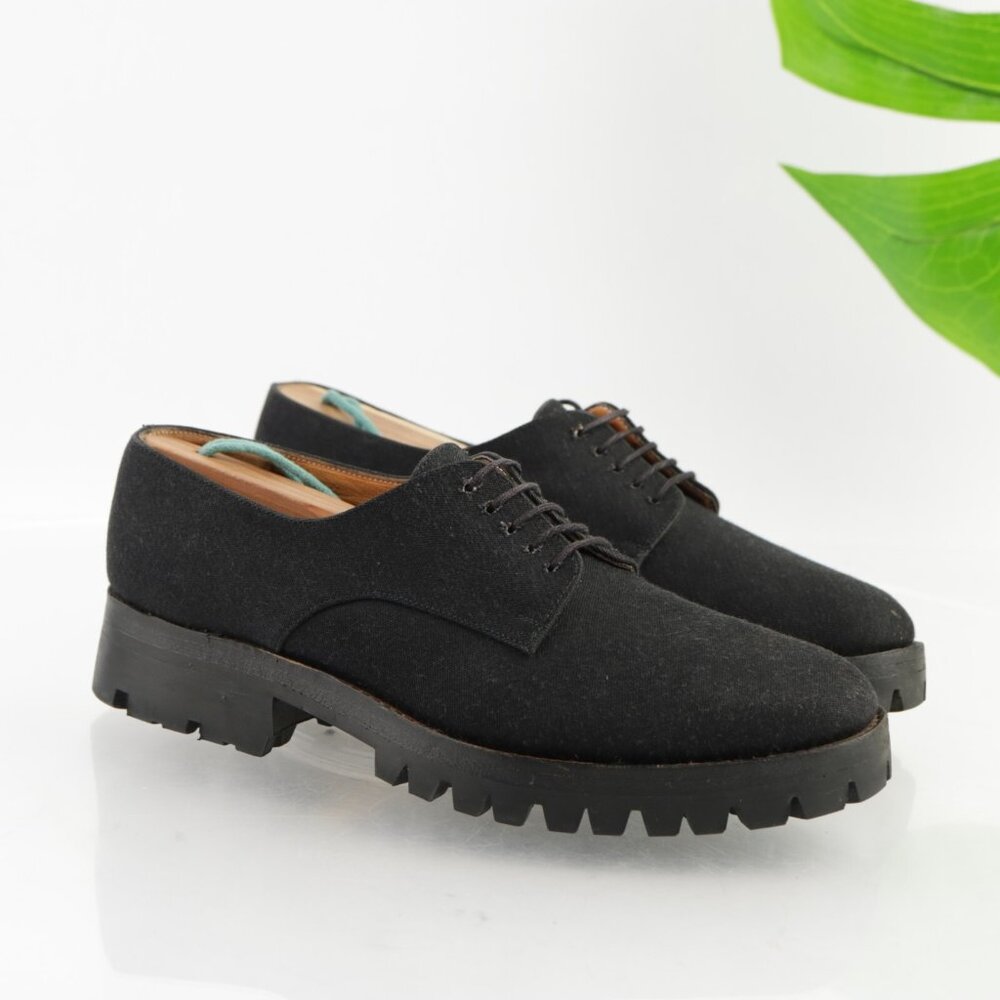 VTG Robert Clergerie Womens Oxfords Size 5.5 Black Chunky Lug Sole Platform Shoe